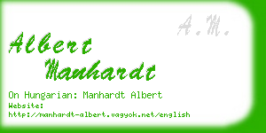 albert manhardt business card